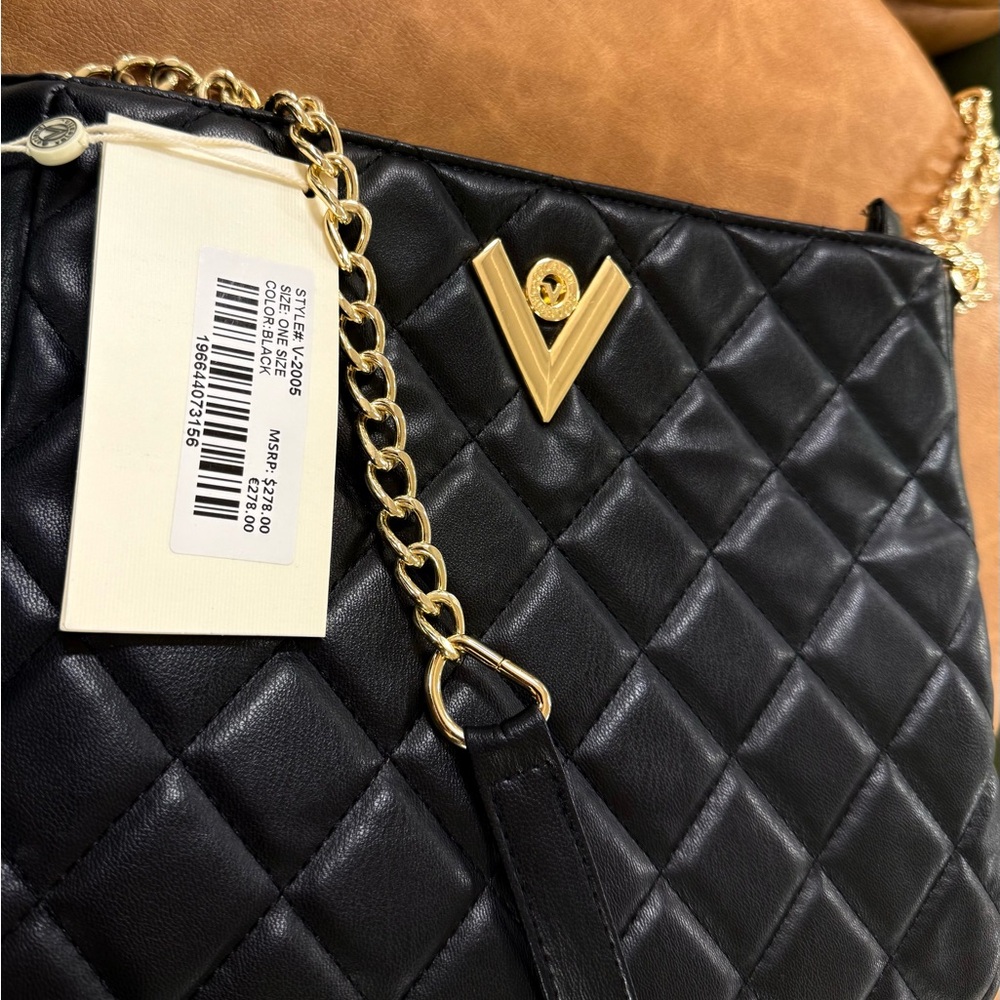Valentino Crossbody Bag in Black with Gold Accents – Brand New with Tags.